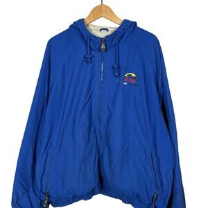 Vintage GTE Directories Logo Full Zip Jacket Blue Luna Pier Insulated - XL